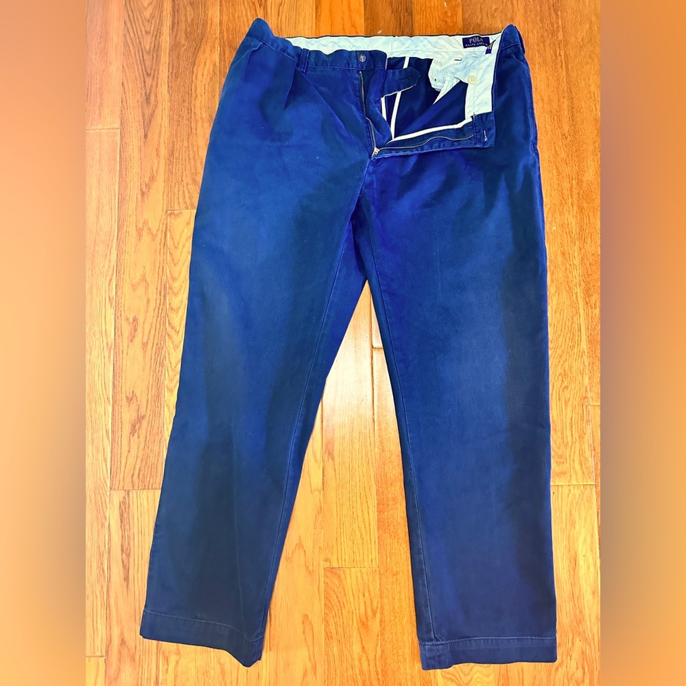Polo Ralph Lauren Navy Blue Classic Fit Pleated Pants